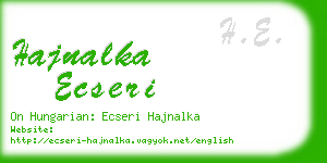 hajnalka ecseri business card